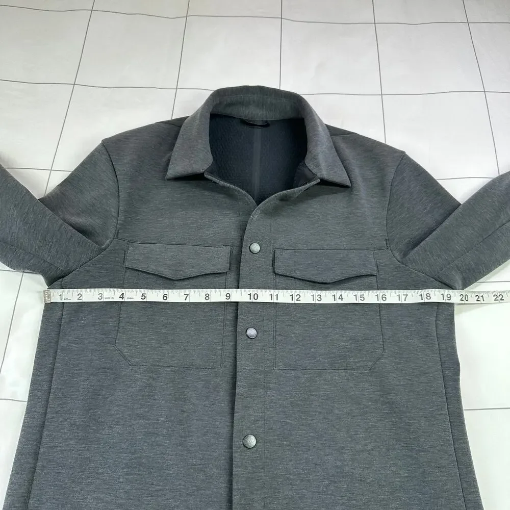 Lululemon Shirt Jacket Mens XS Gray Gridliner Fleece Overshirt Commute City Snap